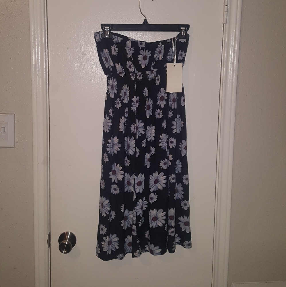 5TH LOVE HALTER BLACK AND WHITE DRESS